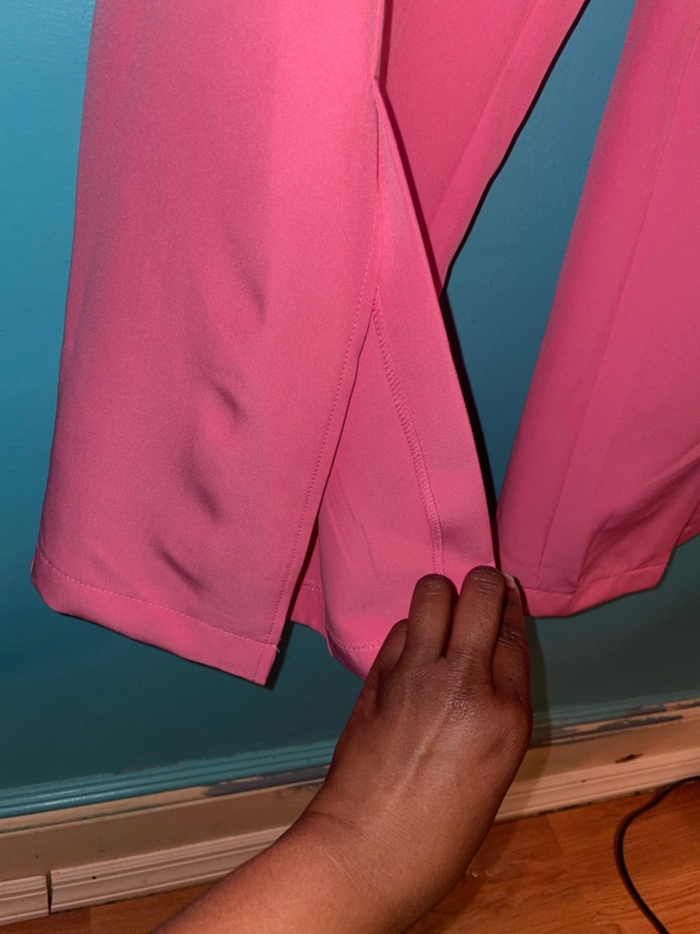 Women’s Pink Two-Piece Blazer and Wide-Leg Pant Set - Picture 7 of 14